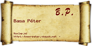 Basa Péter névjegykártya